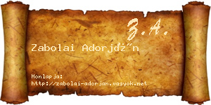 Zabolai Adorján névjegykártya